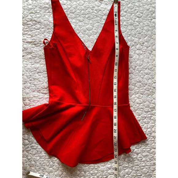INTERMIX Sleeveless Top Peplum Tulip hem Red Size Small - Picture 6 of 8